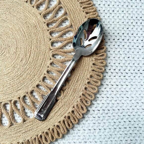 Mikasa Japan 18/8 Stainless Steel The Ritz Flatware Slotted Serving Spoon - Picture 1 of 5